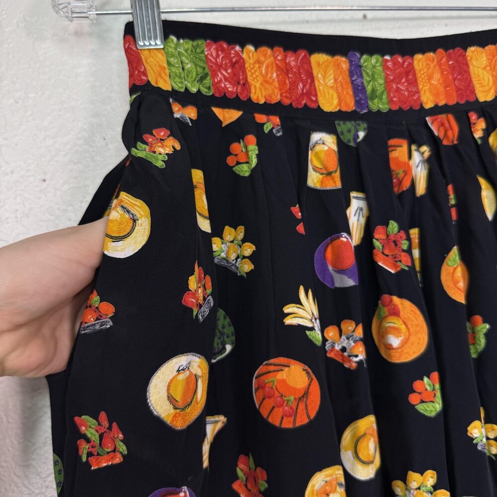 Vintage Platinum By Dorothy Schoelen Set Women 10 Fruit Shirt Wide Leg Pants 90s - Picture 9 of 16